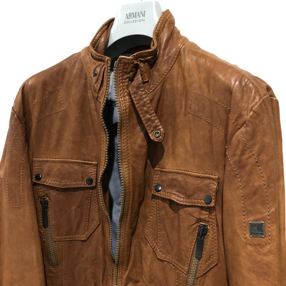 Hugo Boss Tan Leather Jacket